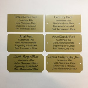 3&quot;x5&quot; Laser Engraved Gold Aluminum Plaque Black Letters Custom Personalized  Plate Adhesive Backed - Trophy Award Gift Sign Label Wedding