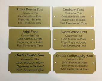 3"x5" Laser Engraved Gold Aluminum Plaque Black Letters Custom Personalized  Plate Adhesive Backed - Trophy Award Gift Sign Label Wedding