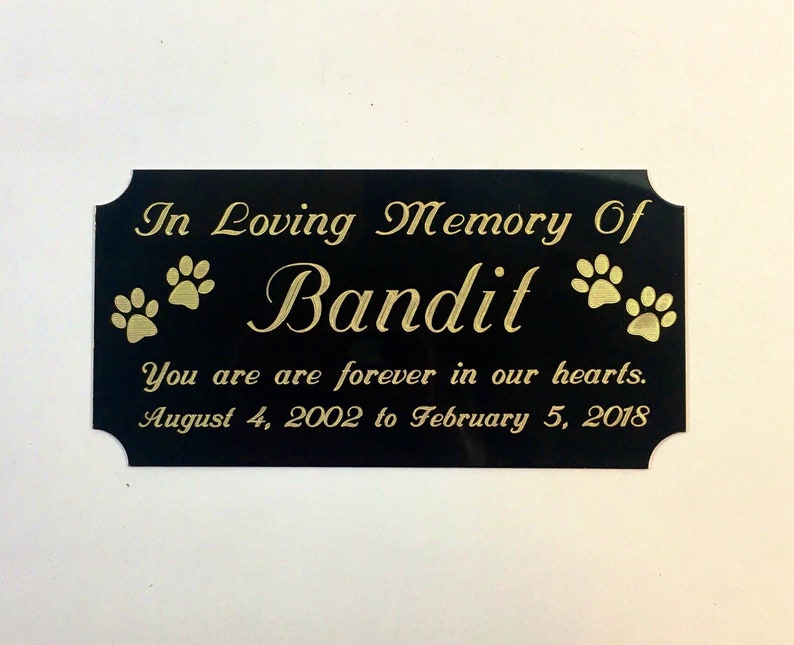 Pet Memorial Black Brass Engraved Urn Personalized Plate w/ Etsy