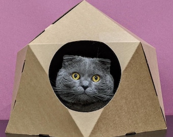 Cardboard Cat House: Indoor Cat Cave, Natural Eco-Friendly Hideaway