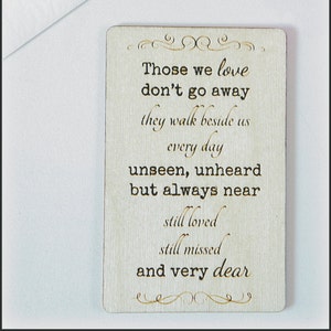 Carte cadeau souvenir en bois - Souvenirs de sympathie, deuil, papa, maman, grand-père, grand-mère