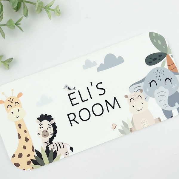Safari Theme Name Bedroom Door Plaque Etsy