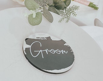 Acrylic Place Card, Black Wedding Place Names, Personalised Wedding Favors, Luxury Elegant Table Names Settings Blush Pink