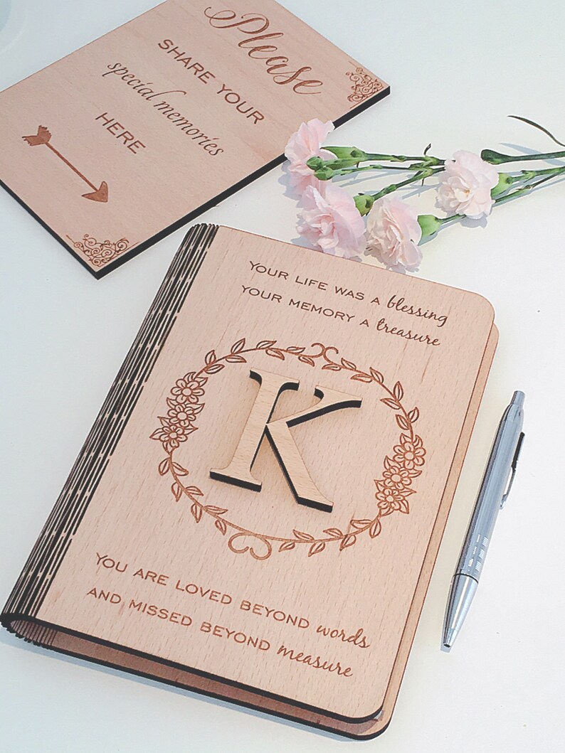 Personalised Wooden Memorial Book Book of Condolence