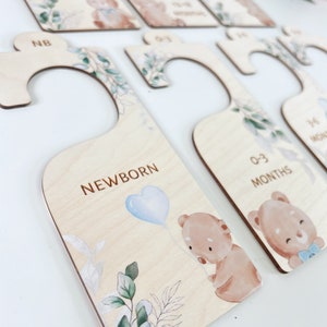 Lot De 14 Séparateurs De Garde-robe Bébé En Bois - Étiquettes Effaçables - Organisation Rangement Vêtements Bébé