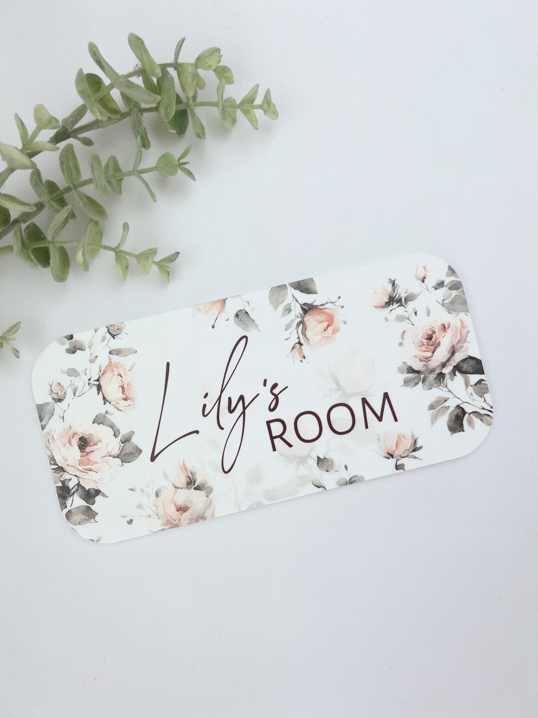Personalised Floral Bedroom Door Sign, Name Room Sign, Flower Theme ...