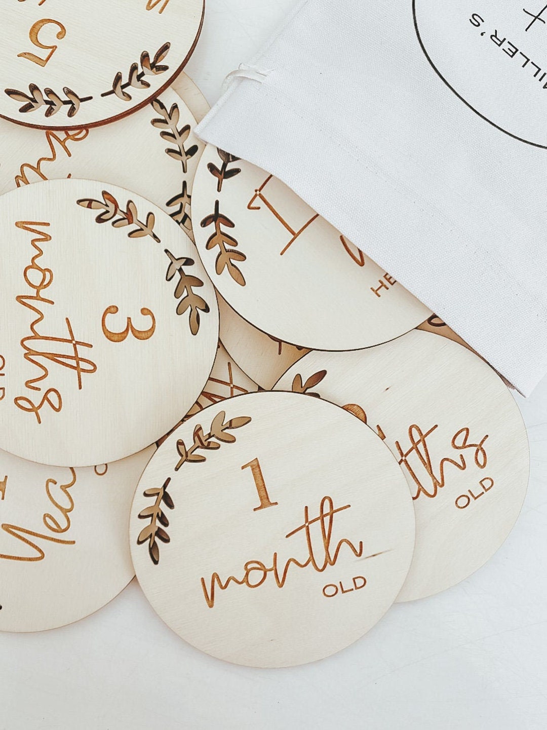 Wooden Milestone Cards, Baby Milestone Discs, Personalised Milestone ...