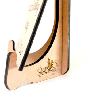Laser engraved wooden plaque sign stand