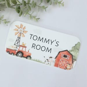 Personalised Farm Animals Acrylic Bedroom Door Sign