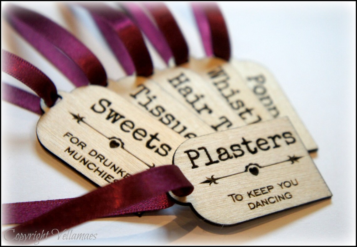 Wooden Bride Survival Kit Tags Bride Gift Hen Night Bride Etsy