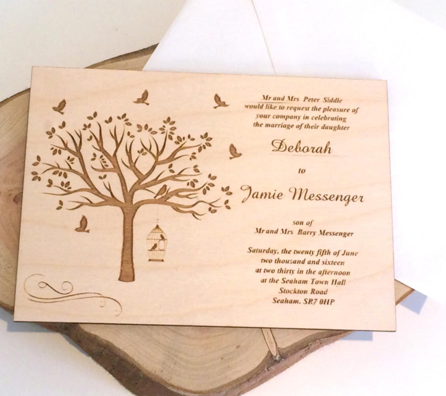 Invitaciones de boda de madera invitaciones de boda -