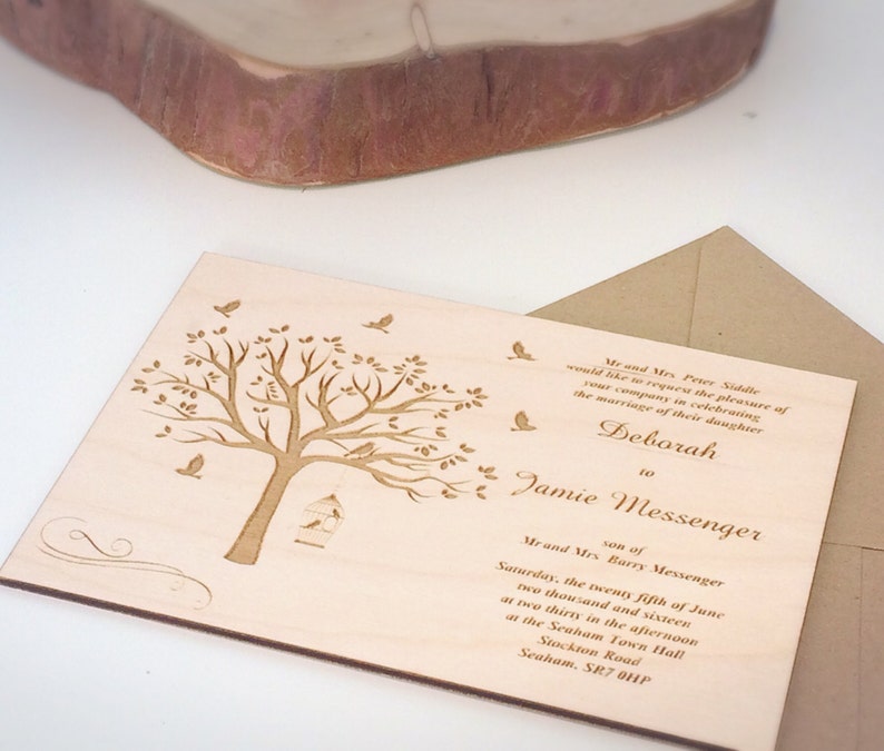 Wooden Wedding Invitations Rustic Wedding Invitations