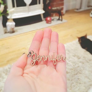 Wooden Place Names, Wine Glass Charms, Wedding Place Cards, Wood Wedding Favour, Laser Cut Names, Hen Party Gift, Name Keyring image 5