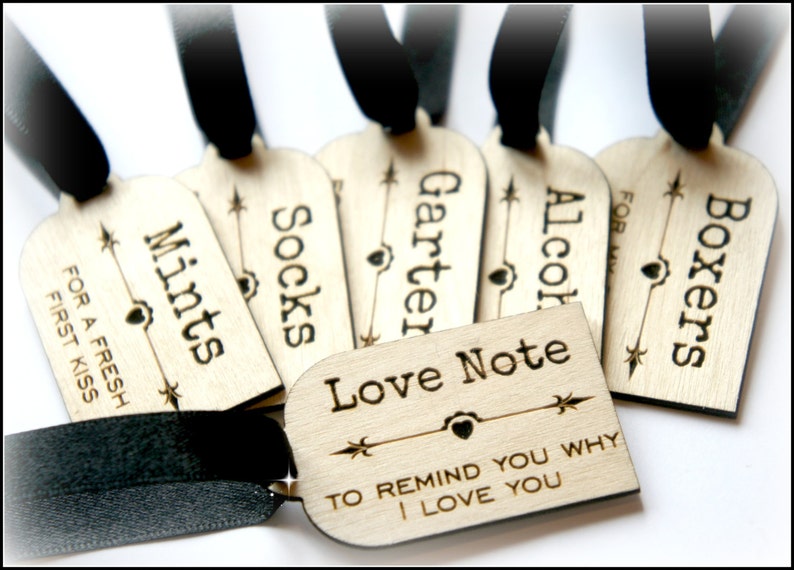 Wooden Groom Survival Kit Tags, Groom Gift, Night Before The Wedding Gift, Groom To Be Gift image 1