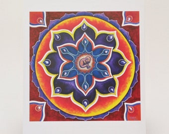 Impresión de arte de fertilidad, Regalo de embarazo, Regalo de arte de partería, Impresión de arte de nacimiento, Feto, Mandala de loto, Regalo de babyshower, Arte de maternidad Regalo de nueva mamá