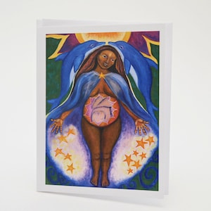 Carte d’art de grossesse, Cadeau d’art de sage-femme, Art de la déesse de la naissance, Carte d’art de naissance, Art de naissance spirituelle, Cadeau de maternité, Cadeau de fête de bébé, Carte d’art