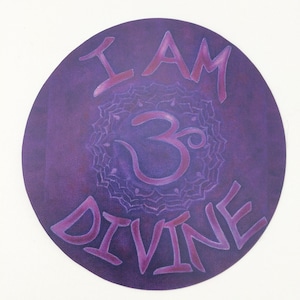 Crown Chakra art, Chakra Sticker, Affirmation art, Law of Attraction art, Chakra symbols decor, Yoga art gift, Mantra,Ohm, Spiritual Sticker