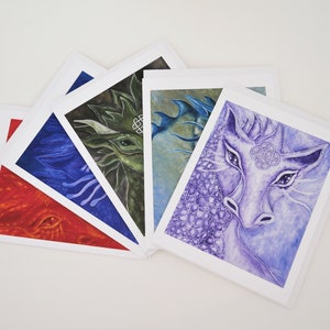 Elemental Dragon Gift, Greeting Card Gift Set, Dragon Art, Fantasy Gift, Spiritual Art Gift, Meditation Art,  Gift for Dad, Holiday Gift