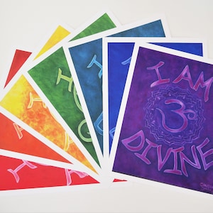 Chakra Art Symbols, Chakra Art Print Set, Spiritual Art Gift, Healing Chakra Art, Inspirational Art , Law of Attraction art, Yoga Decor