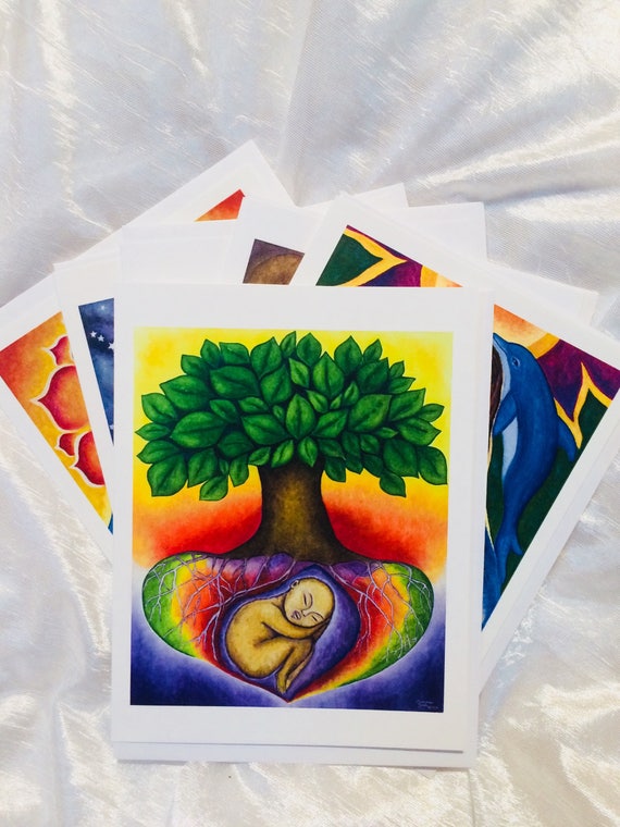 Spirituele Geboorte Wens Kaart Gift Set Zwangerschap Etsy