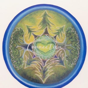 Pegatina del árbol de la vida, pegatina de la Madre Tierra Gaia, arte visionario, arte de sanación de la Tierra, pegatina de conexión, pegatina de Prana, regalo de arte místico de yoga
