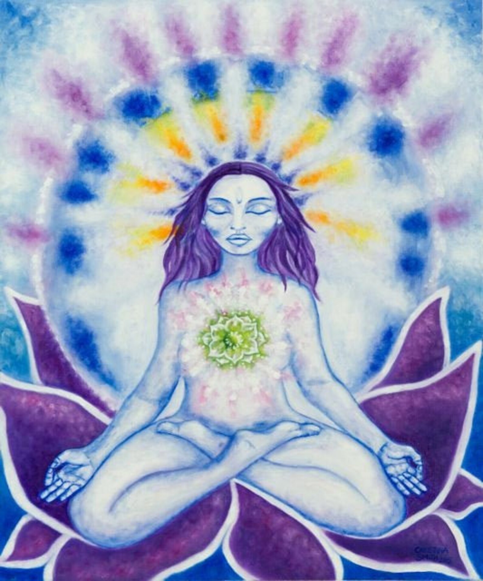 Spiritual Goddess Art Print Meditating Tara Visionary Art Etsy