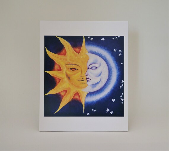 Sun Moon Print Celestial Art Solstice Gift Wedding Gift Etsy India