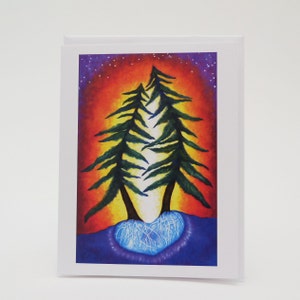 Tree of Life kaart, Zonnewende kaart, Verlovingskaart, Spirituele Valentijnsdag, Groenblijvende bomen kaart, Beste Trouwkaart, Spiritueel Huwelijkscadeau