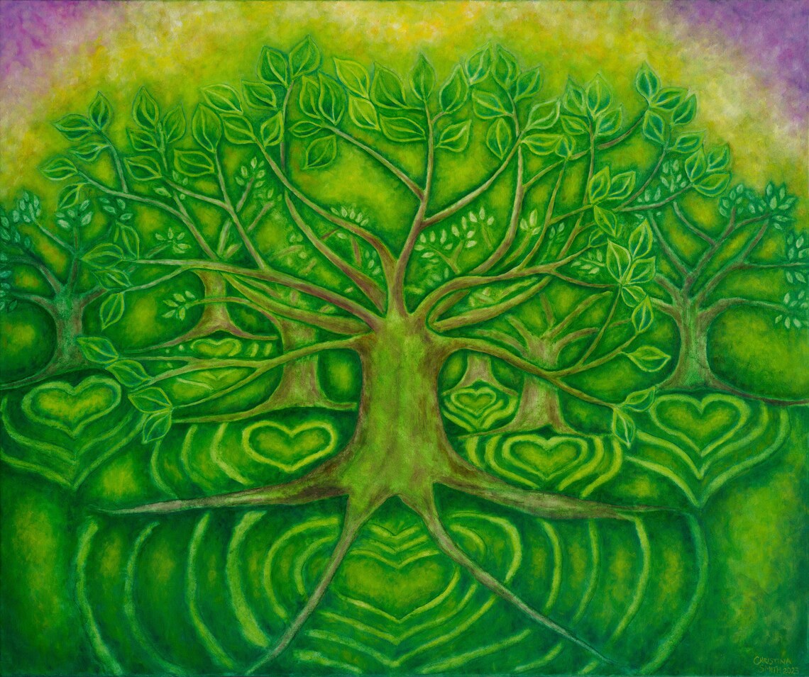 Tree of Life Art, Earth Painting, Gaia Art Print, Earth Day Art, Tree ...