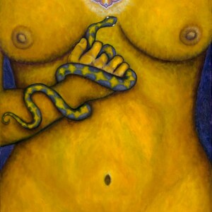 Spiritual Goddess art card, Snake Totem, Kundalini art card, Snake Medicine, Goddess healing art, Sacred Feminine art gift Earth Goddess art
