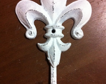 FLEUR DE LIS - Wall Hook - Cast Iron - Wall Decor - 4 1/2 x 7