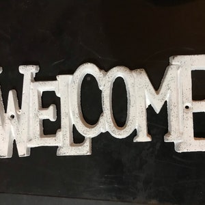 Welcome Wall Decor Cast Iron - Wall Decor - 8-1/2”- 3-1/2”