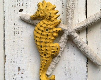 SEAHORSE Wall Hook - 5 1/2" long - Coastal Decor