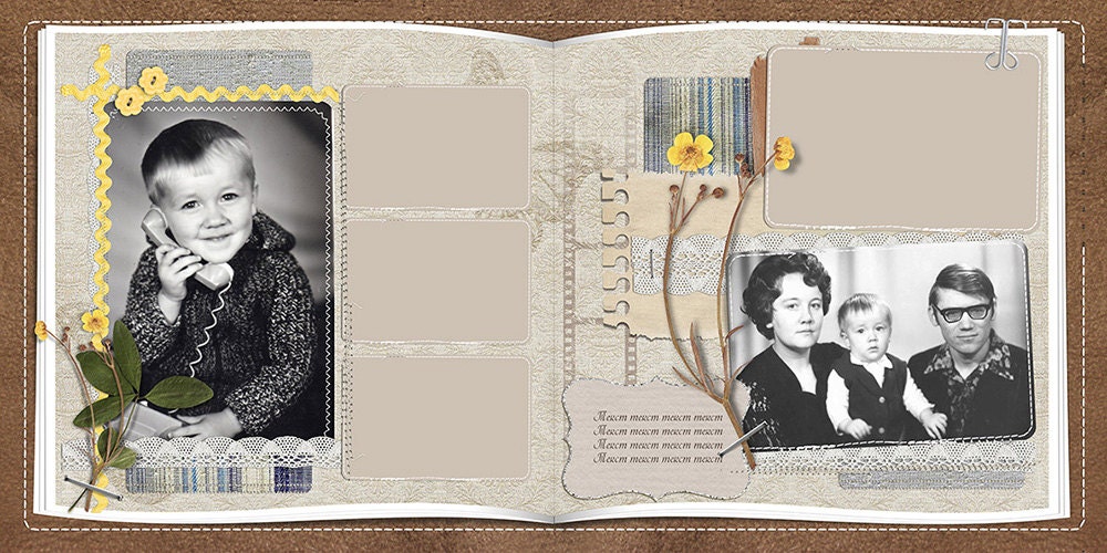 PHOTO BOOK vintage/retro photobook in scrapbooking style Etsy