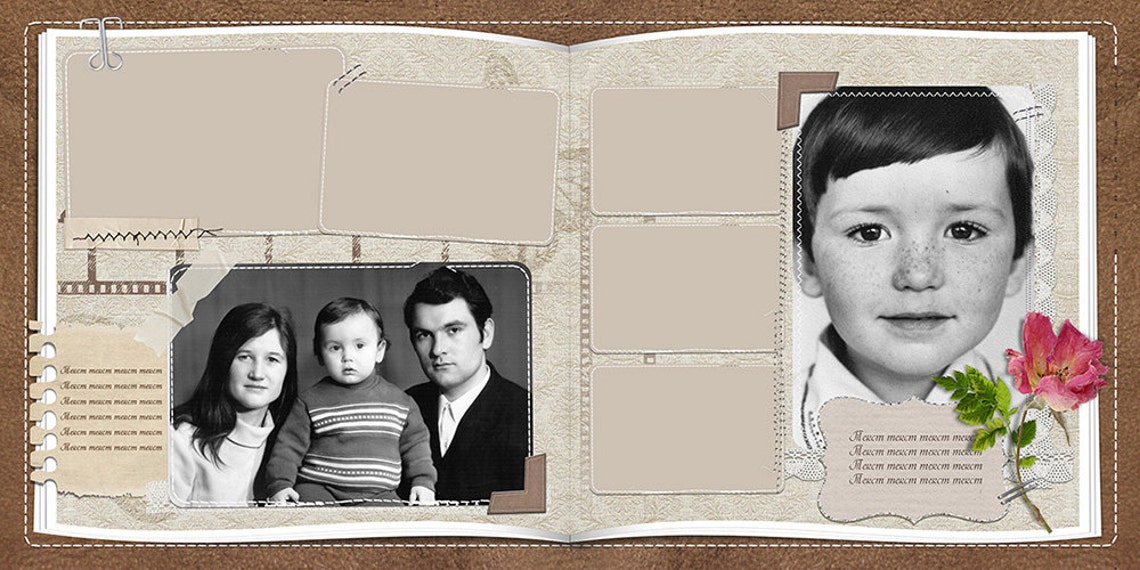 PHOTO BOOK vintage/retro photobook in scrapbooking style Etsy