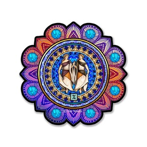 Gemini Astrology Sign Decal by Dan Morris, perfect for any indoor outdoor use,sticker RV, Car, Cooler, ©Dan Morris, Zodiac Sticker, Tarot