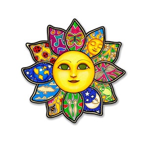 Sun Flower Vinyl Sticker Celestial Decal by Dan Morris - Etsy
