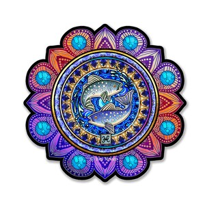 Pisces Astrology Sign Decal by Dan Morris, perfect for any indoor outdoor use,sticker RV, Car, Cooler, ©Dan Morris, Zodiac Sticker, Tarot