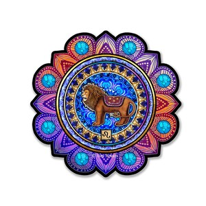 Leo Astrology Sign Decal by Dan Morris, perfect for any indoor outdoor use,sticker RV, Car, Cooler, ©Dan Morris, Zodiac Sticker, Tarot