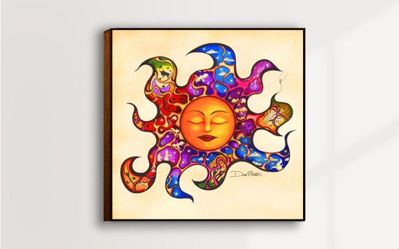FREE Dan Morris Sticker Included Celestial Heavenly Sun Moon Tapestry Wall Hanging by Artist Dan Morris 