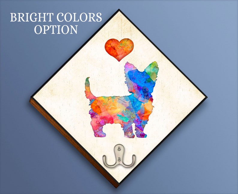 Custom Made Artwork by Dan Morris Chorkie Dog Breed Leash Hook Personalize \u00a9Dan Morris Add Dog Name Leash collar storage hanger