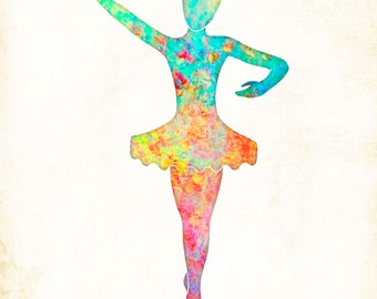 Ballerina Dancer5 Watercolor Art Print Signed by Artist Dan Morris, Choose size, Option to mount print, gift for her, ballet ©Dan Morris