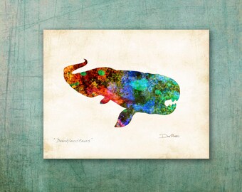 Watercolor Dinosaur Dunkleosteus Art Print Signed by Artist Dan Morris, prehistoric dino, Choose print size, Option to mount print