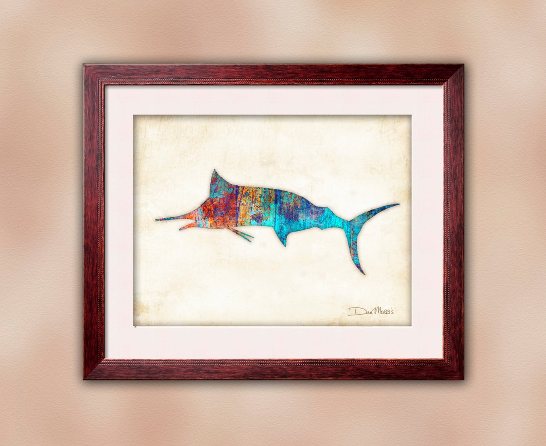 Swordfish Watercolor Art Print Signed by Artist Dan Morris, Choose