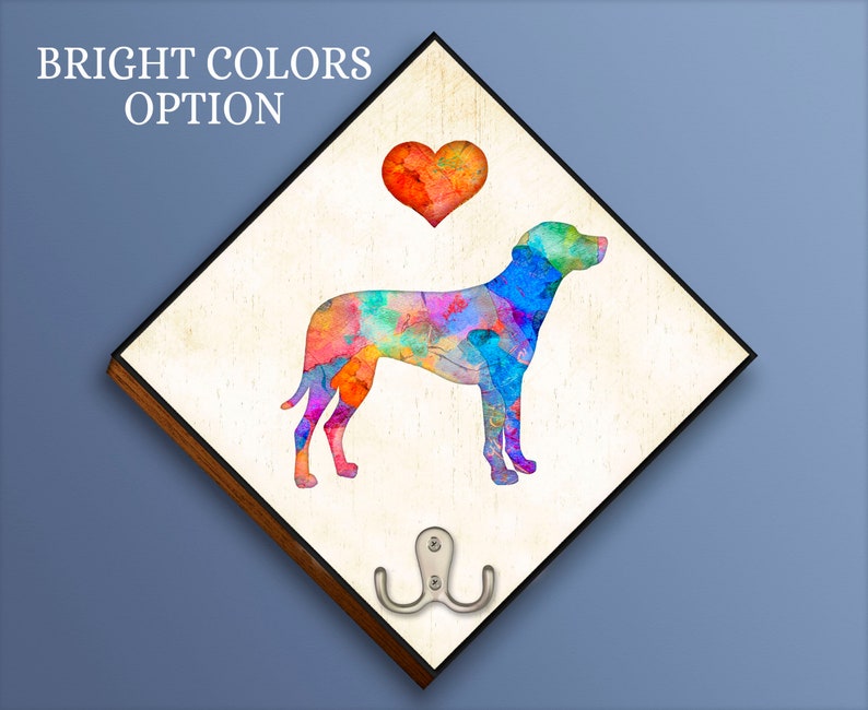 Personalize Custom Made Artwork by Dan Morris Add Dog Name Rhodesian Ridgeback Dog Breed Leash Hook \u00a9Dan Morris Leash collar hanger