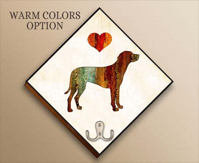 Personalize Custom Made Artwork by Dan Morris Add Dog Name Rhodesian Ridgeback Dog Breed Leash Hook \u00a9Dan Morris Leash collar hanger