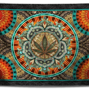 Tapestry, 3D, Marijuana Leaf Tapestry by Artist Dan Morris - 3D glasses included, soft, washable fabric, dorm decor, Wall Hanging