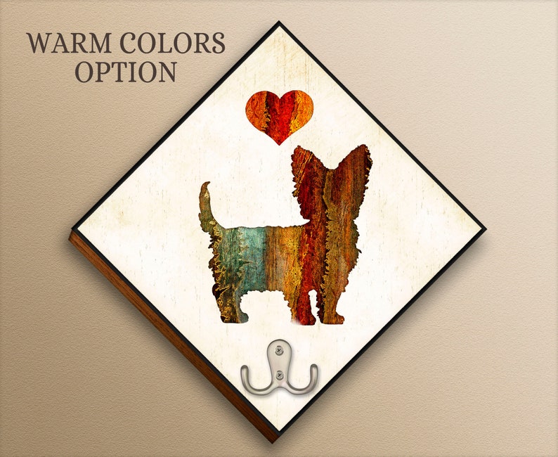 Custom Made Artwork by Dan Morris Chorkie Dog Breed Leash Hook Personalize \u00a9Dan Morris Add Dog Name Leash collar storage hanger