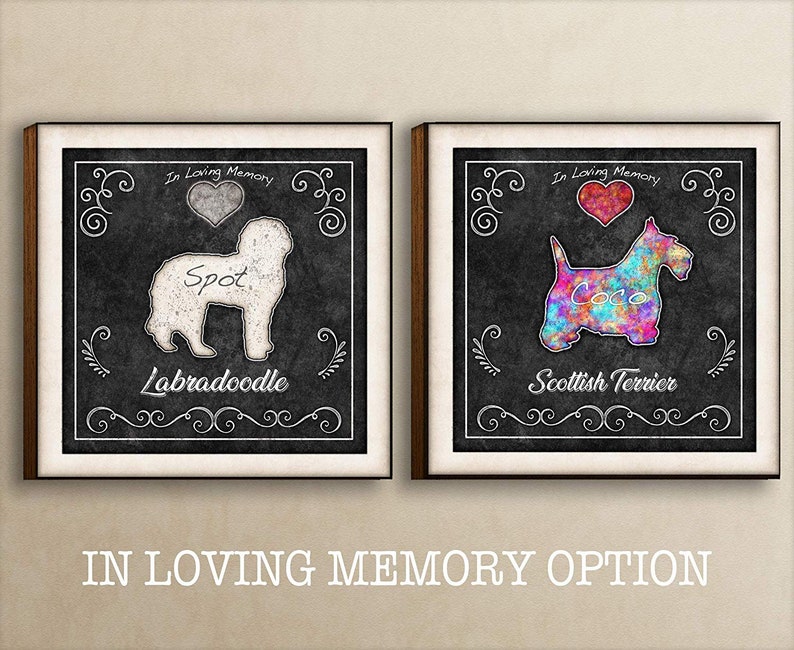 In memory of dog Beauceron Dog Chalk Art Square Mounted Print by Dan Morris Add dog name Ready to Hang artwork great gift item