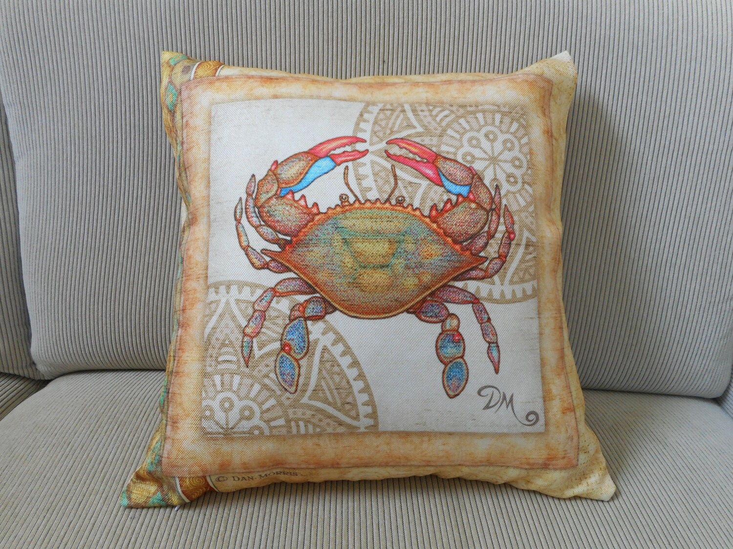 Blue Crab Accent Pillow Cover Decorative Pillow Blue Crab Etsy